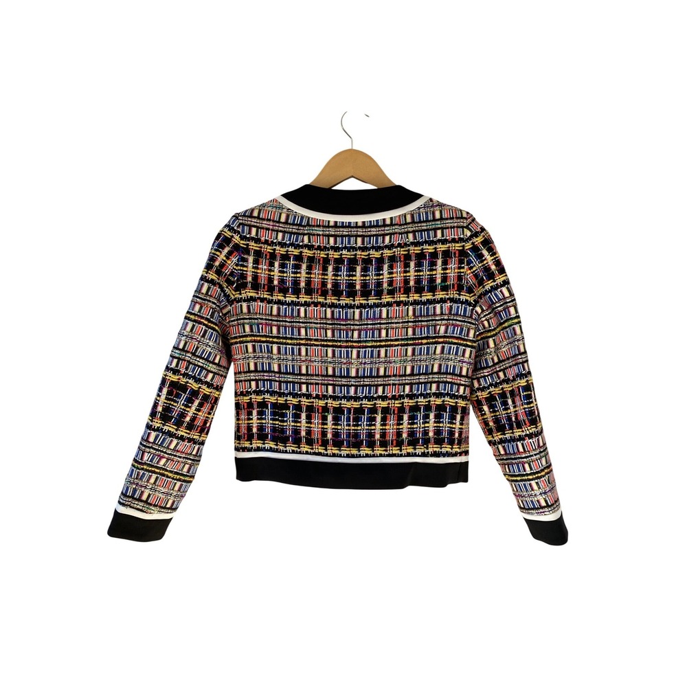 Milly EUC Womens Multi Color Tweed Cropped Jacket Size P (0-2) Boxy Preppy - Picture 3 of 8